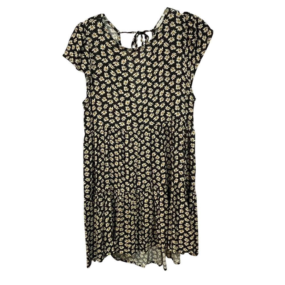 American Eagle Mini Dress‎ Floral Black White Tie Back Casual Sundress S